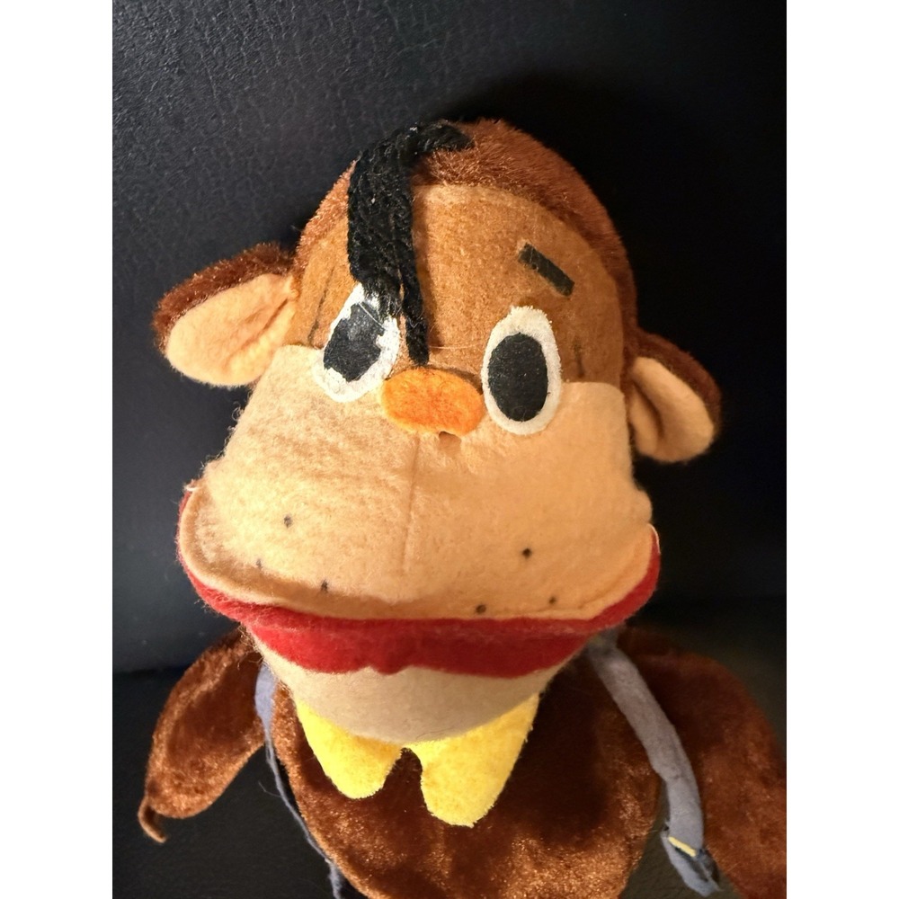 Vintage Ideal Toy Corp Monkey Plush Doll Red Shorts Green Shoes Bow Tie Retro - Picture 2 of 16